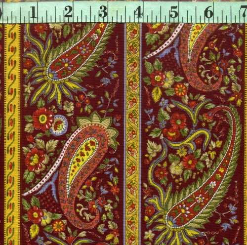 Provence Paisley Stripe on Burgandy Provence Paisley Stripe on Burgandy