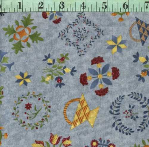 Quilter's Album: Flower Baskets and Wreaths on Blue