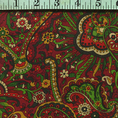 Paisleys, Multi Greens on Reds