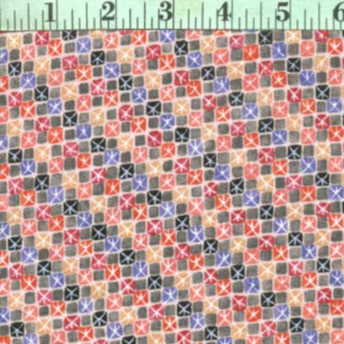 Squares, Small with White X (Dark)