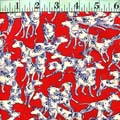 Blue Dalmations on Red