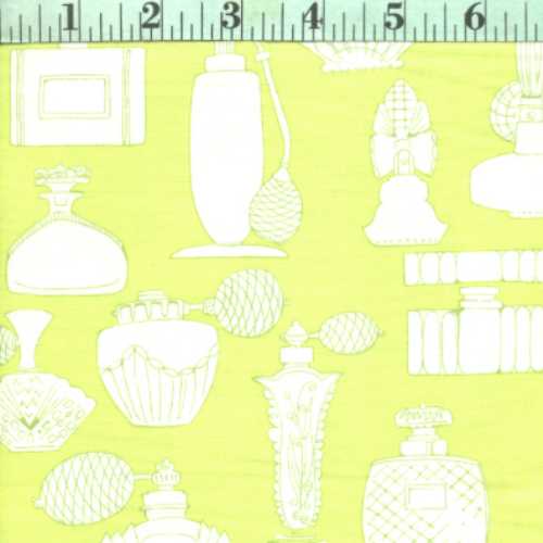 Perfume Bottles, White on Lime