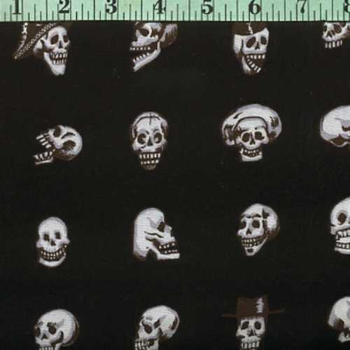 Skull Rows, Small, White on Black