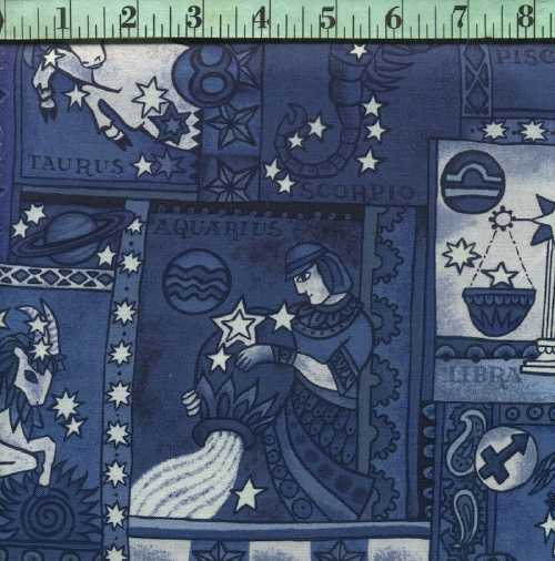 Alexander Henry - Blue Tonal Zodiac Blocks