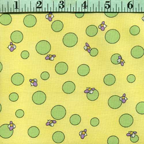 Dots and Bees Toss, Green on Yellow Dots and Bees Toss, Green on Yellow