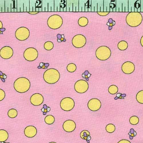 Dots and Bees Toss, Yellow on Pink Dots and Bees Toss, Yellow on Pink