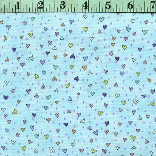 Hearts, Little, Multi on Blue