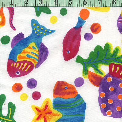 Ocean Life, Bright Mulit on White