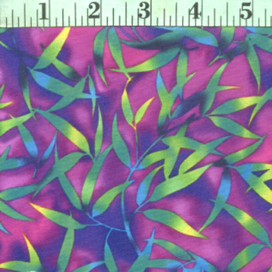 Leaves, Greens on Purples