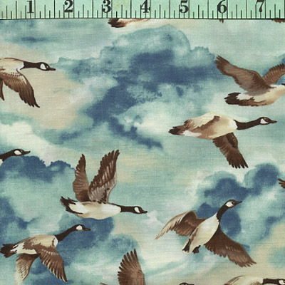 Flying Birds, Brown on Sky Blue Flying Birds, Brown on Sky Blue