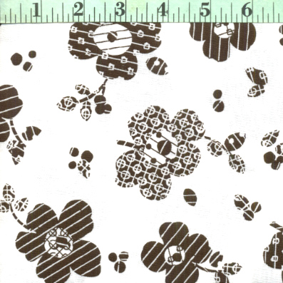 Flowers, Brown Patterns on Tan