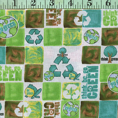 Recycle Squares Icons, Green on White