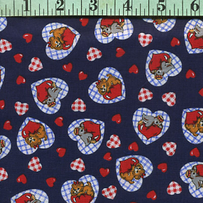 Baby Animals on Hearts, Blue