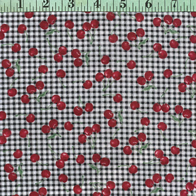 Cherries and Black and White Check