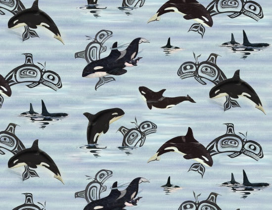 Cool Blue Orcas - Spirit of Orca Collection by Sue Coleman