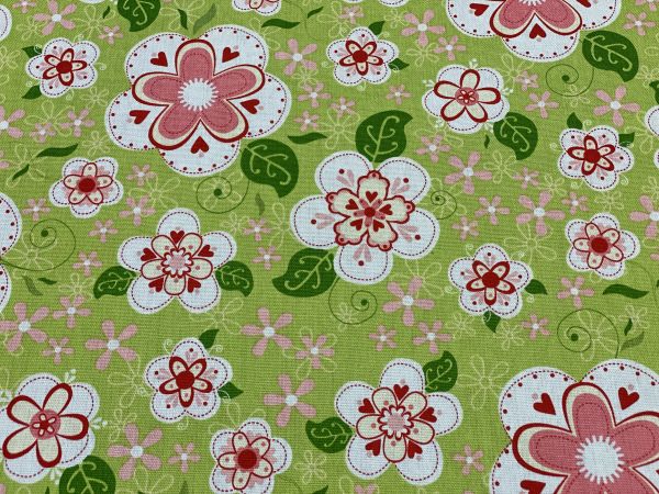 Sugar and Spice Soft Green Floral Fabric by the yard