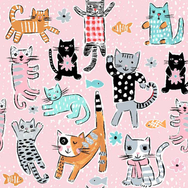 Cats and Fish Pink