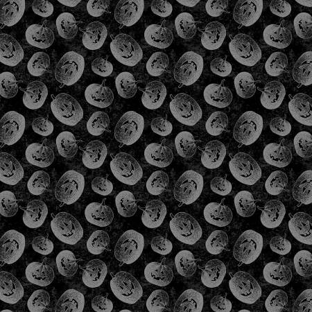 Halloween Pumpkin Patch Black/Gray Tossed Jack o' Lanterns | Moo