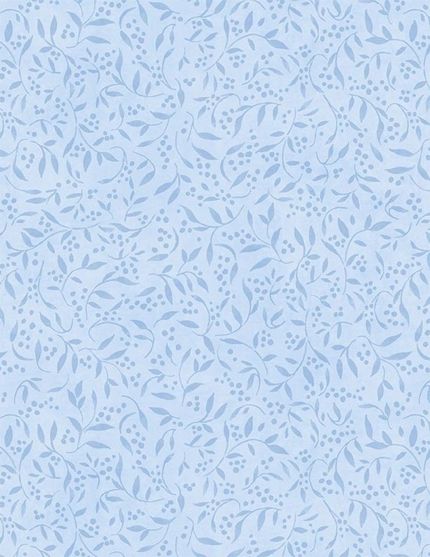 Tonal Leaves Light Blue | Country Blue Collection by Susan Winge